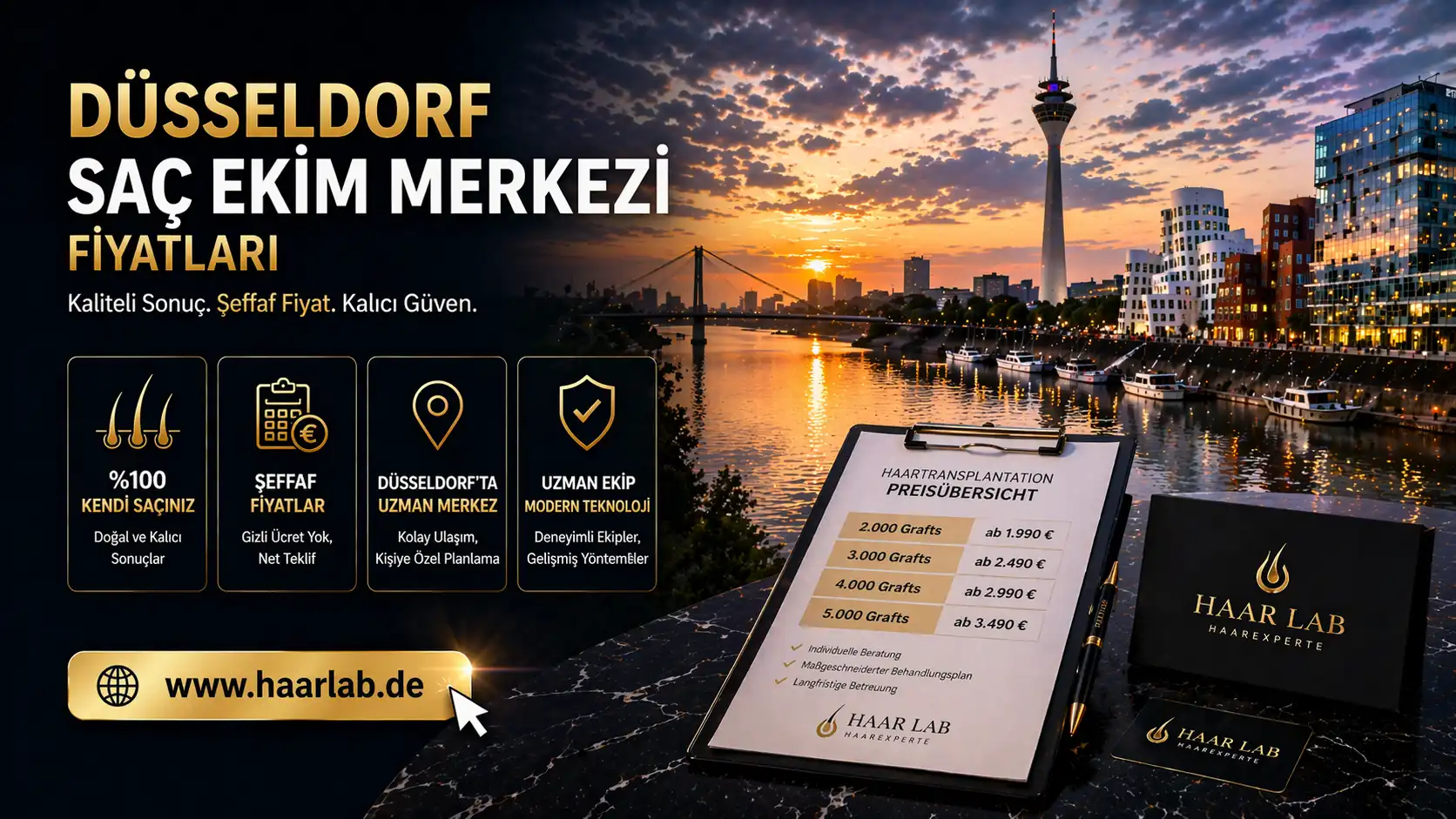 Düsseldorf Saç Ekim Merkezi Fiyatları 2026 | HaarLab Uzmanlığı