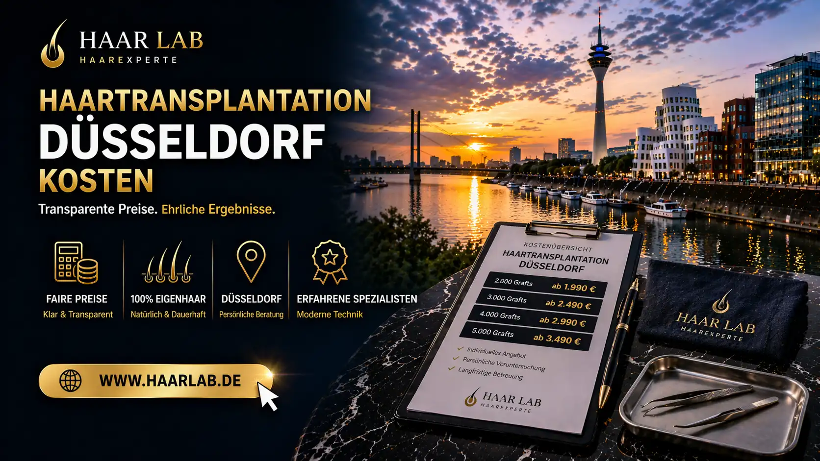 Haartransplantation Düsseldorf Kosten | Preise bei HaarLab