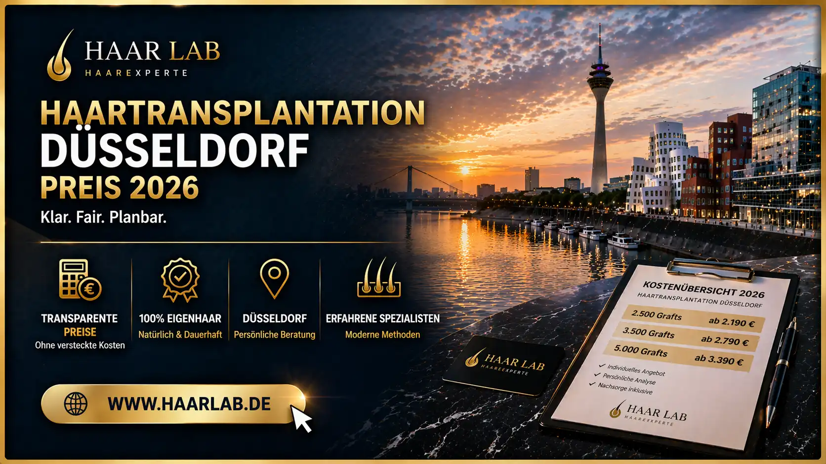 Haartransplantation Düsseldorf Preis 2026 – Überblick